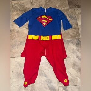 Like new Superman onesie footie with cape